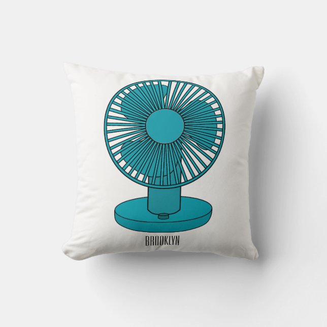 Fan cartoon illustration  throw pillow (Front)