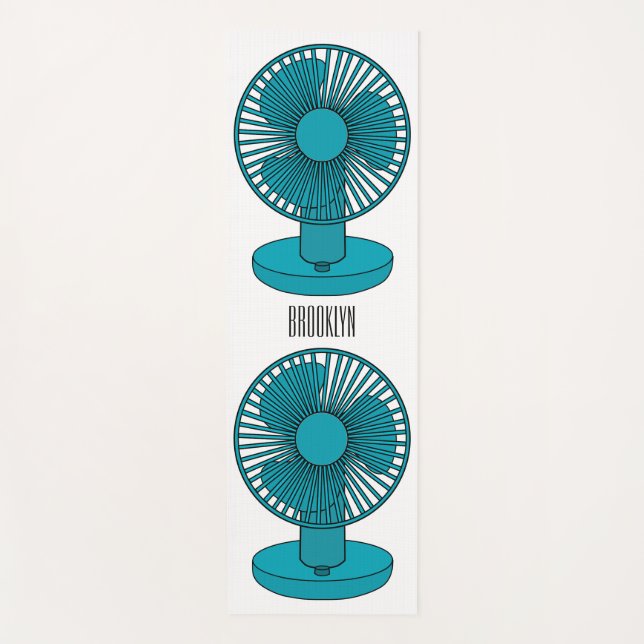 Fan cartoon illustration  yoga mat (Front)