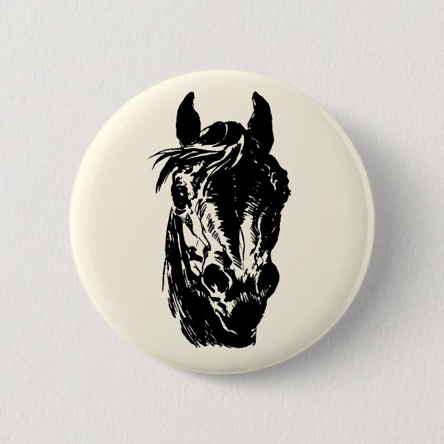 Fan Club Horse Head Pinback Button (Front)