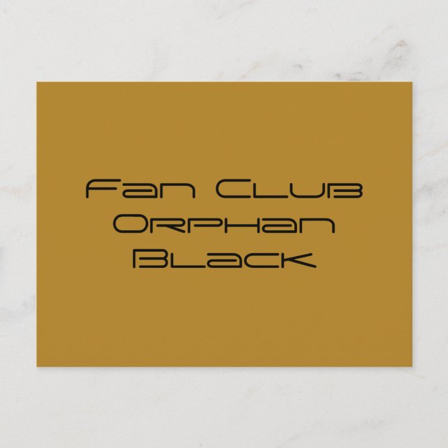 fan club Orphan Black in geometric font Postcard (Front)