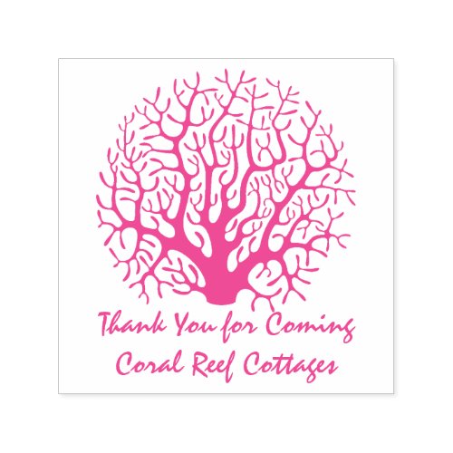 Fan Coral Coastal Beach Theme Business Thank You Self_inking Stamp
