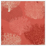 Fan Coral Print, Shades of Coral Orange Fabric