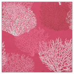 Fan Coral Print, Shades of Coral Pink Fabric