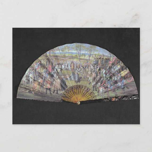 Fan depicting the marriage of Louis of France Postcard (Front)