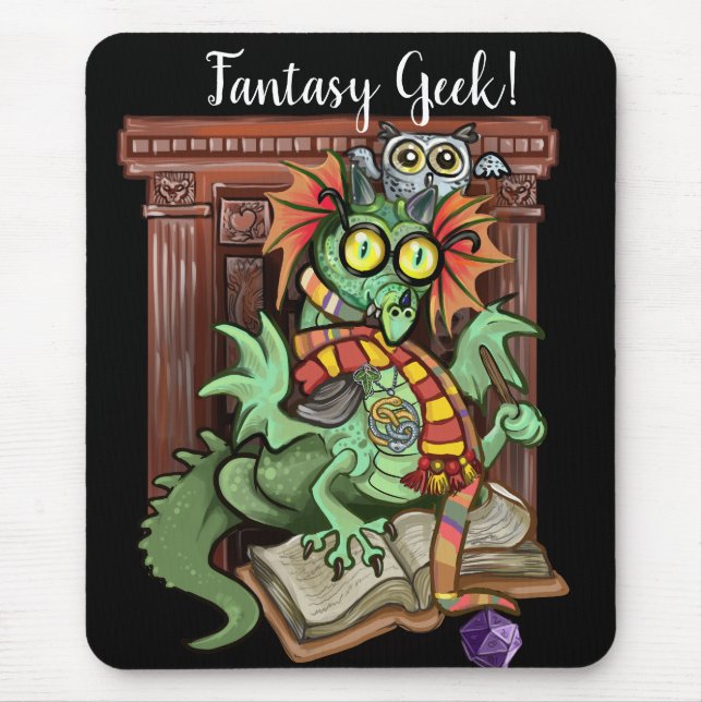 Fan Dragon "Fantasy Geek!" Mouse Pad (Front)