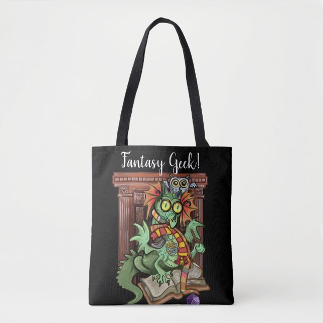 Fan Dragon "Fantasy Geek!" Tote Bag (Front)