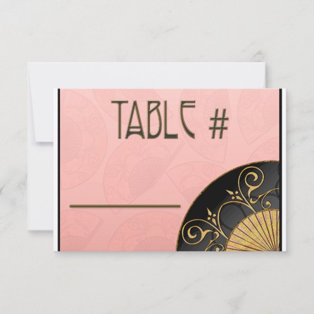Fan Elegant (Pink) Table Numbers (Front)