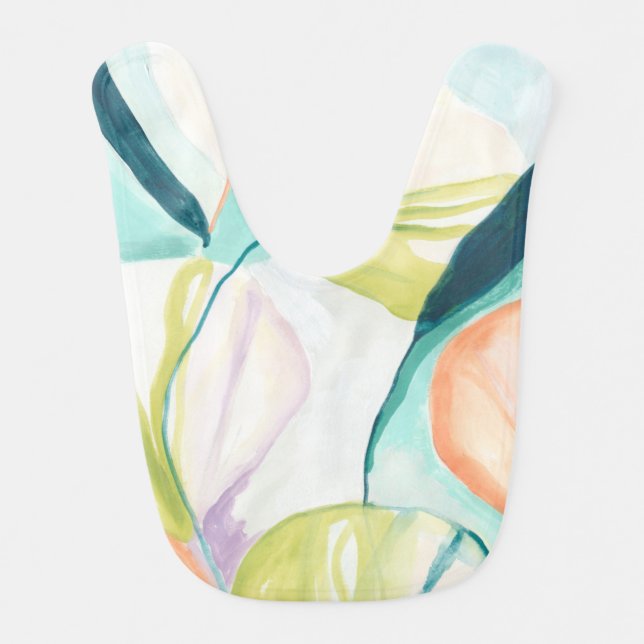 Fan Flowers IV Baby Bib (Front)