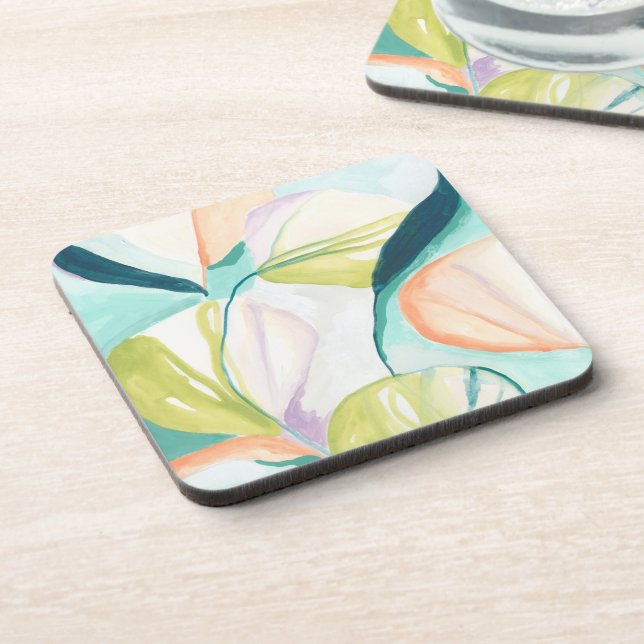 Fan Flowers IV Beverage Coaster (Left Side)