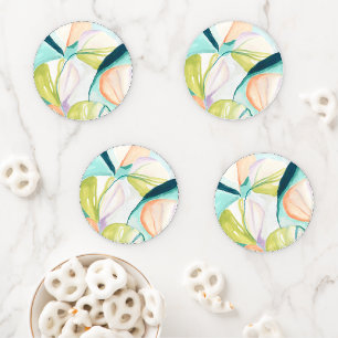 Fan Flowers IV Coaster Set