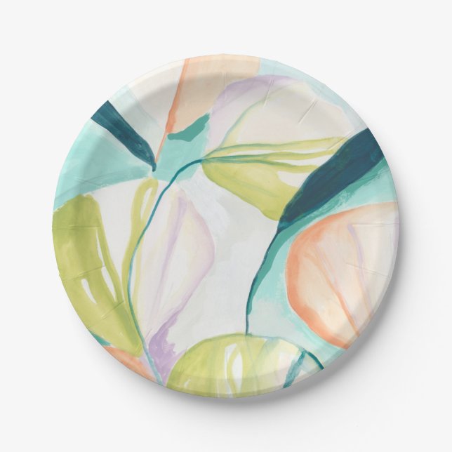 Fan Flowers IV Paper Plates (Front)