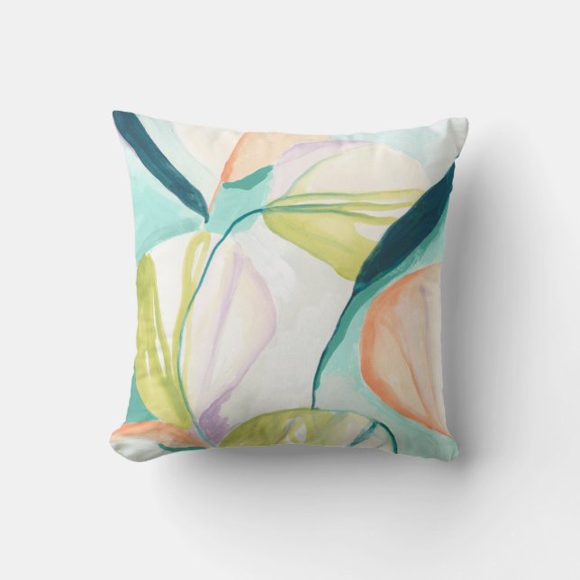 Fan Flowers IV Throw Pillow (Front)