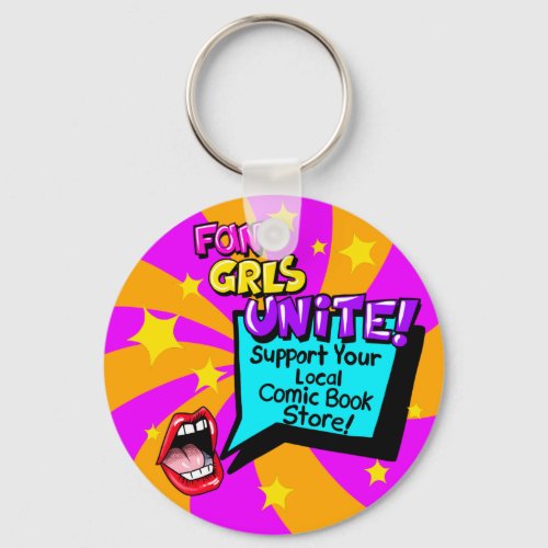 Fan Girls Unite Comic Book Inspired Keychain