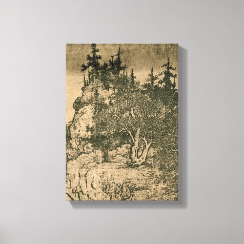 Fan Kuan _ Travelers Among Mountains and Streams Canvas Print