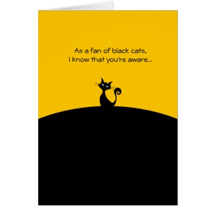 Fan of Black Cats Good Luck Greeting Card