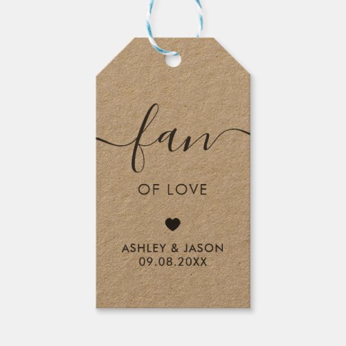 Fan of Love Hand Fan Favor Wedding Gift Tags