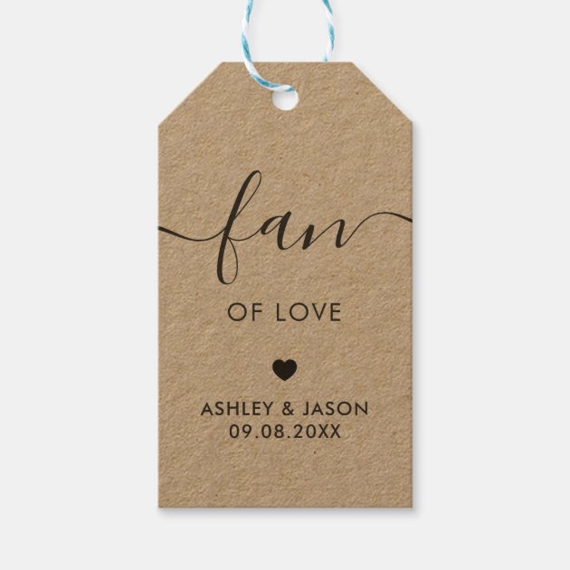 Wedding hot sale fan tags