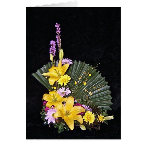 Fan Palm Floral Arrangement Greeting Card | Zazzle