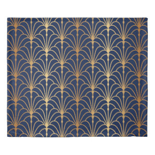Fan seamless pattern. Chinese, Japanese style. Tra Duvet Cover