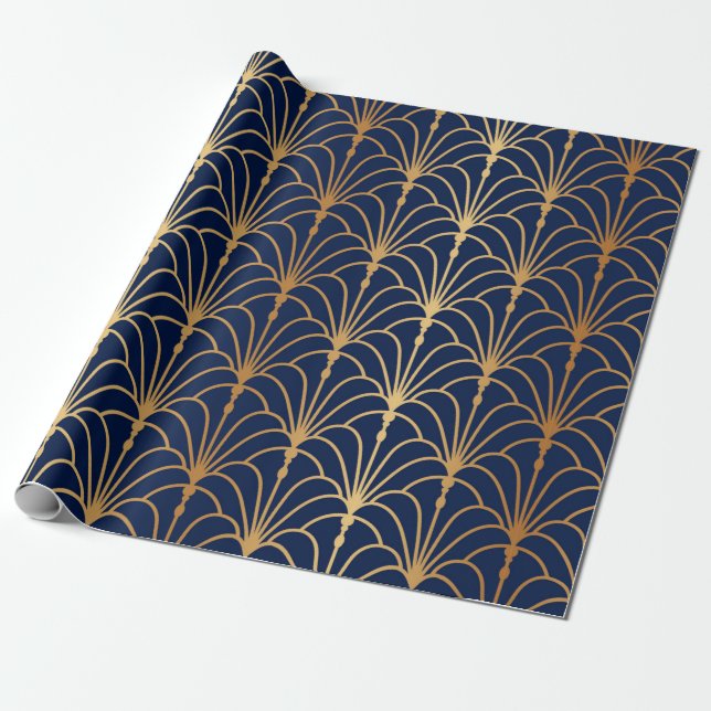Fan seamless pattern. Chinese, Japanese style. Tra Wrapping Paper (Unrolled)