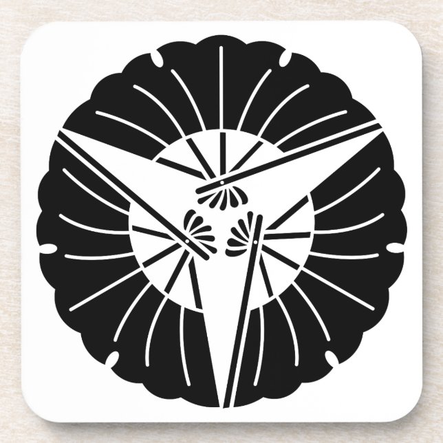Fan-shaped three ginkgo leaves drink coaster (Front)