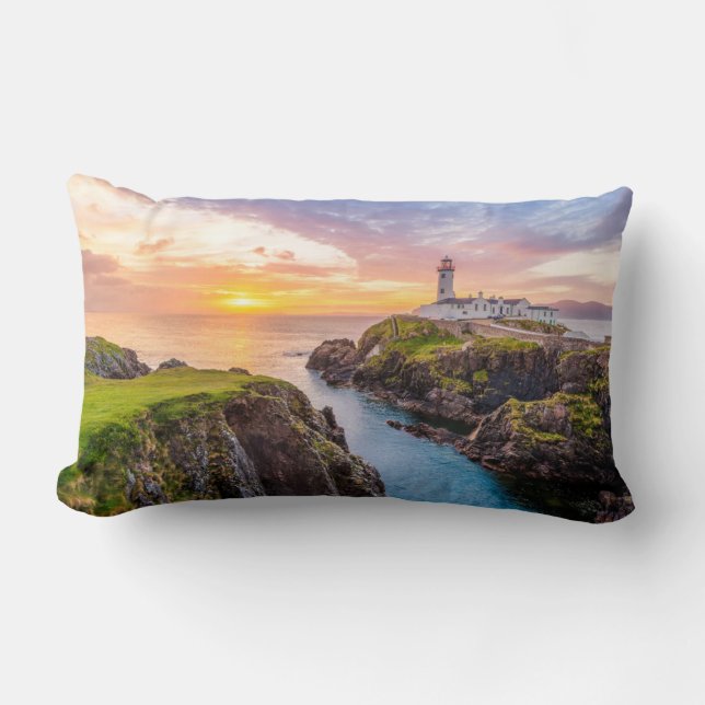 Fanad Head Lighthouse Co. | Donegal Ireland Lumbar Pillow (Front)