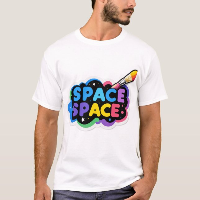 Fanart Space Sticker T-Shirt (Front)