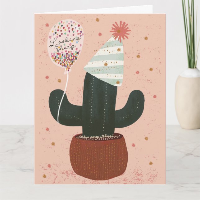 Fancactus Birthday Folded Greeting Card (Front)