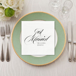 Fanciest Just Married Reception  Napkins