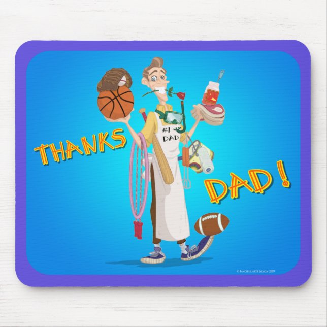 Fanciful Arts Design_THANKS_DAD_mousepad Mouse Pad (Front)
