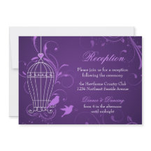 Fanciful Birdcage & Swirls Aubergine Reception