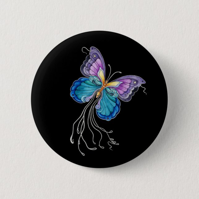 Fanciful Butterfly Button (Front)