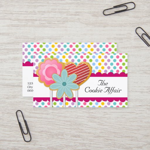Customizable Whimsical Cookie Pops Business Cards
