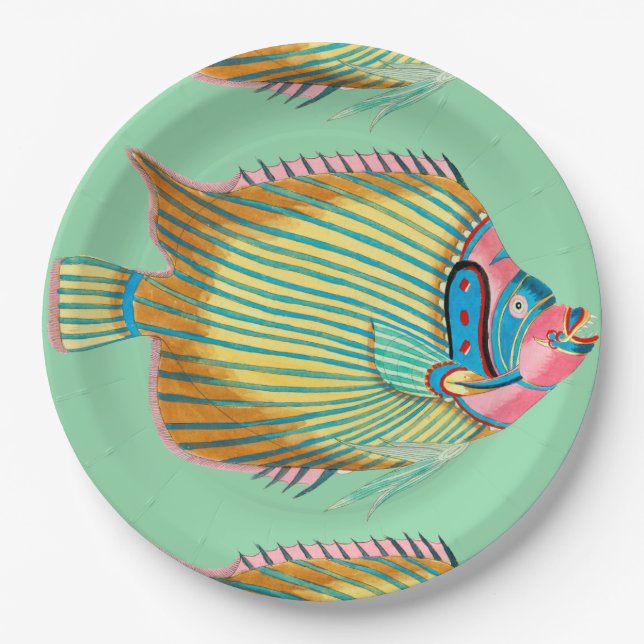 Fanciful Fish with French Paper Plates (Front)