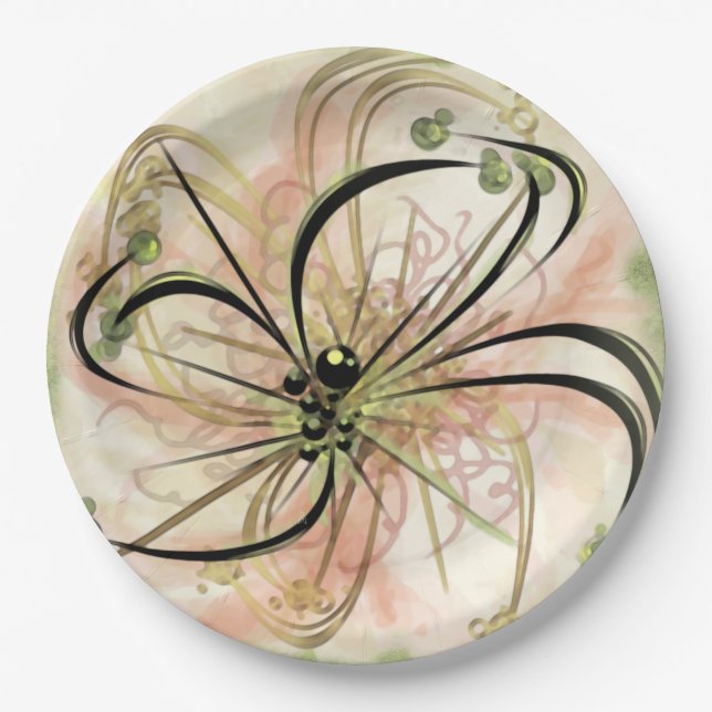 Fanciful Flower Paper Plates (Front)