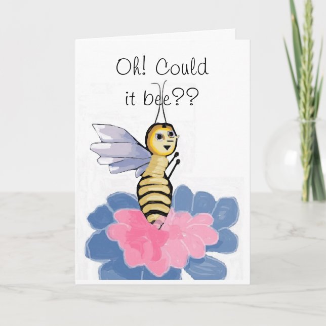 Fanciful Honey Bee Birthday Card (Front)