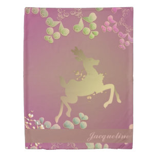 Fanciful Reindeer Snowflake  Duvet Cover