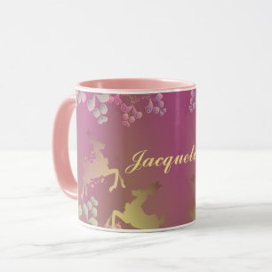 Fanciful Reindeer & Snowflakes Purple Mug