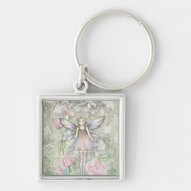 Fanciful Rose Fairy Keychain (Front)