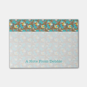 Fanciful Starfish Pattern   Add Your Name Post-it Notes