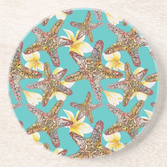 Fanciful Starfish Pattern Coaster (Front)