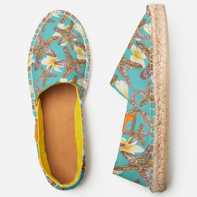 Fanciful Starfish Pattern Espadrilles (Side)