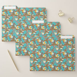 Fanciful Starfish Pattern File Folder
