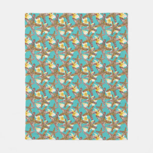 Fanciful Starfish Pattern Fleece Blanket