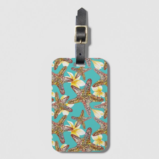 Fanciful Starfish Pattern Luggage Tag (Front Vertical)
