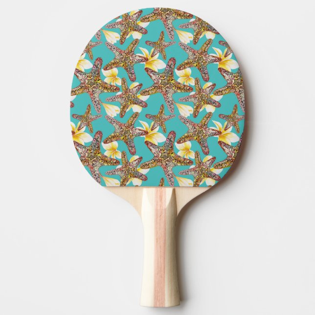 Fanciful Starfish Pattern Ping Pong Paddle (Front)