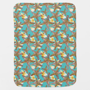 Fanciful Starfish Pattern Stroller Blanket