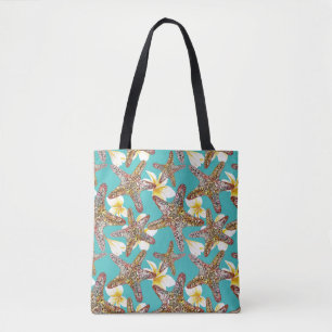Fanciful Starfish Pattern Tote Bag