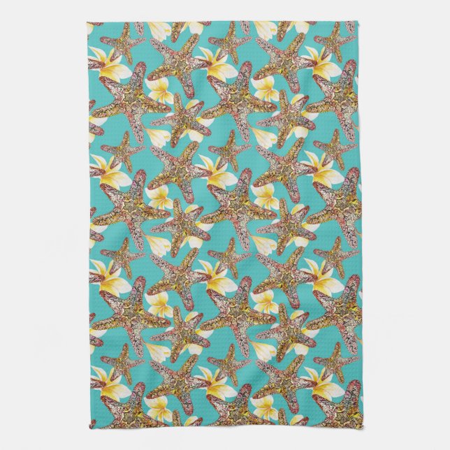 Fanciful Starfish Pattern Towel (Vertical)