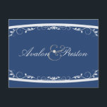 Fancilful Floral Blue Save The Date Postcard<br><div class="desc">Our Fanciful Floral Blue Save The Date Postcard is a beautiful way to announce the good news! See more great wedding postcards at TheInspiredEdge.com</div>